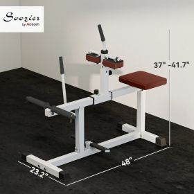 Soozier Adjustable Steel Seated Calf Raise Exercise Strength Training Gym Equipment, Brown