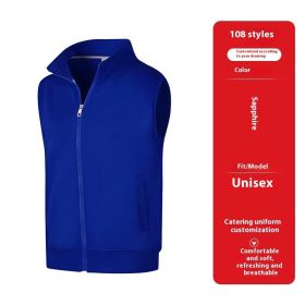 Vest Overalls Printing Net Coffee Catering Supermarket Volunteers (Option: 108 Royal Blue-L)