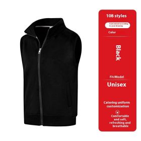 Vest Overalls Printing Net Coffee Catering Supermarket Volunteers (Option: 108 Black-M)