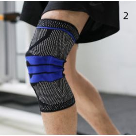 Sports Running Fitness Protection Knee Pads Brace Strap (Option: Black blue anti slip 1-XL)