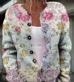 3D Digital Printing Cardigan Knitted Coat (Option: Style4-5XL)