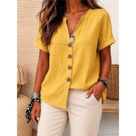Womens European And American-style Cardigan (Option: Yellow-L)
