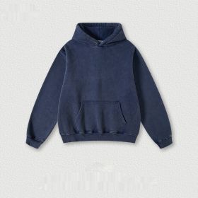 Men's Fashion Retro Velvet Padded Hooded Sweatshirt (Option: Royal Blue-XXL-Tops)