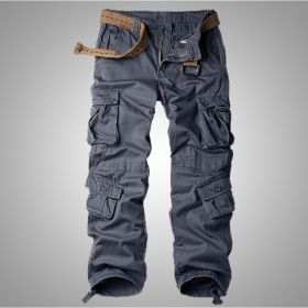 Three-dimensional Pocket Overalls Men's Multi-pocket (Option: Dark Grey-30)
