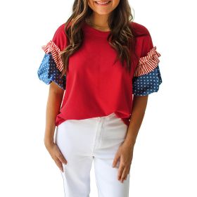 Womens Casual Short-sleeve Printed Top (Option: LC25135385P3-S)