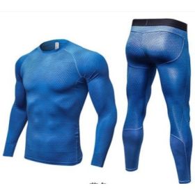 Men's Casual And Comfortable Compression Muscle Gym Shorts (Option: Blue-S-Long)