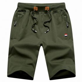 Men's Shorts Casual Classic Fit Drawstring Summer Beach Shorts With Elastic Waist And Pockets (Option: Green-4XL)