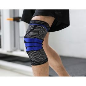 Sports Running Fitness Protection Knee Pads Brace Strap (Option: Black Blue apair-L)