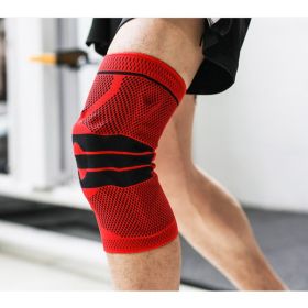 Sports Running Fitness Protection Knee Pads Brace Strap (Option: Red apair-S)