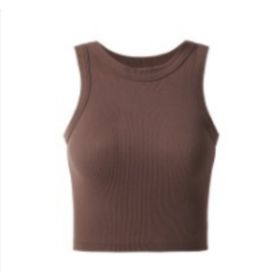 Only Self Pickup-Women's Round Neck Vest (Option: Brown-S)