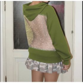 Women's Hooded Sportswear Casual Long Sleeved Shirt (Option: Green-S)