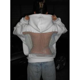 Women's Hooded Sportswear Casual Long Sleeved Shirt (Option: White-XL)