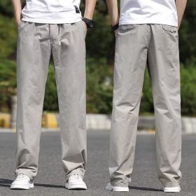 Men's Tide Brand Casual Spring And Summer Overalls (Option: Light Grey-5XL)