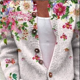 3D Digital Printing Cardigan Knitted Coat (Option: Style1-3XL)