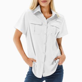 Multi-pocket Breathable UV-protective Lightweight Outdoor Shirt (Option: White-S)