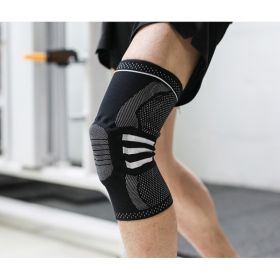 Sports Running Fitness Protection Knee Pads Brace Strap (Option: Black apair-S)