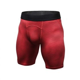 Men's Casual And Comfortable Compression Muscle Gym Shorts (Option: Red-S-Short)