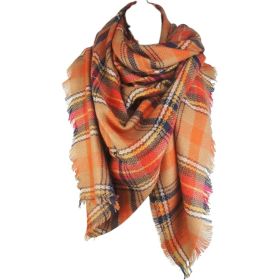 Plaid Fall Winter Blanket Scarf For Women Oversized Square Wrap, Soft Tartan Styling, Cozy Layering, Shawl Or Poncho Wear, Seasonal Gifts (Option: MultiColor)