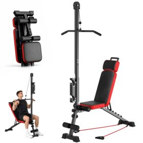 Multi-Functional Weight Bench With Pulley System And Adjustable Backrest (Option: 83445783)
