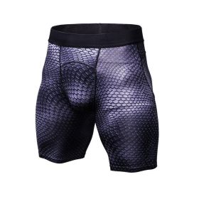 Men's Casual And Comfortable Compression Muscle Gym Shorts (Option: Serpent Python black-XXL-Short)