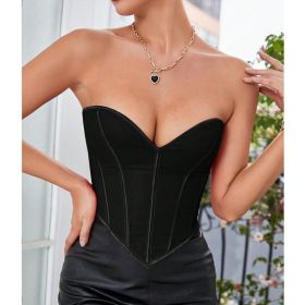 Heart Corset Top For Women, Sexy Concert Outfits Going Out, Strapless Crop Top (Option: S)