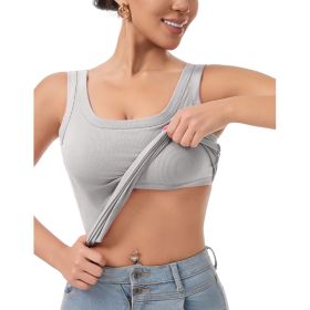 Self Pickup Only-Women Elegant Crew Neck Basic T-Shirt (Option: Grey-S)