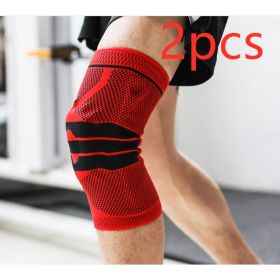 Sports Running Fitness Protection Knee Pads Brace Strap (Option: Red anti slip a pair-XL)