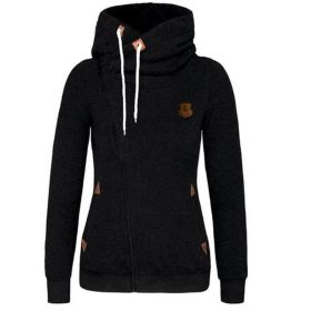 Women's Sport Cardigan Side Zipper Hoodie (Option: Black-S)