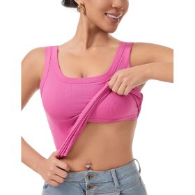 Self Pickup Only-Women Elegant Crew Neck Basic T-Shirt (Option: Rose pink-S)