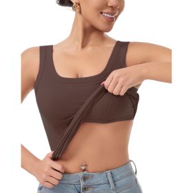 Self Pickup Only-Women Elegant Crew Neck Basic T-Shirt (Option: Coffee-S)