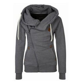 Women's Sport Cardigan Side Zipper Hoodie (Option: Dark Gray-XS)