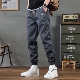 Men's Casual Sports Cropped Ankle-Tight Pants (Option: M66 Dark Gray-M)