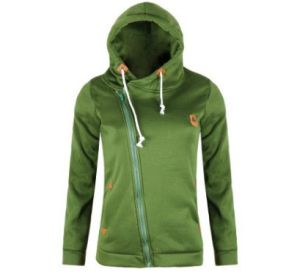 Women's Sport Cardigan Side Zipper Hoodie (Option: Green-S)