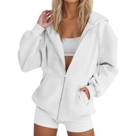 Laid-back Casual Figure-flattering Cardigan Top (Option: White-S)