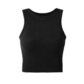 Only Self Pickup-Women's Round Neck Vest (Option: Black-S)