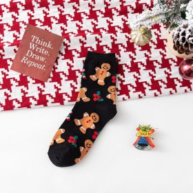 4 Pairs Christmas Socks Woman Funny Santa Claus Christmas snowman Socks Kawaii Cartoon Animal Girl Cute Novel Christmas Gift Socks (Color: Black, size: one size)