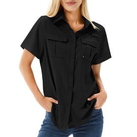 Multi-pocket Breathable UV-protective Lightweight Outdoor Shirt (Option: Black-S)