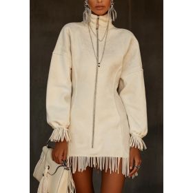 Women's Casual Tassel Zipper Sweatshirt Dress (Option: 1style-XL)