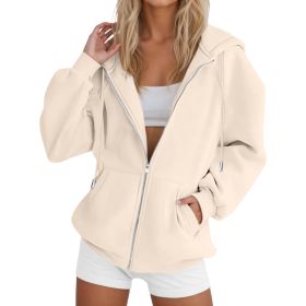 Laid-back Casual Figure-flattering Cardigan Top (Option: Apricot-S)