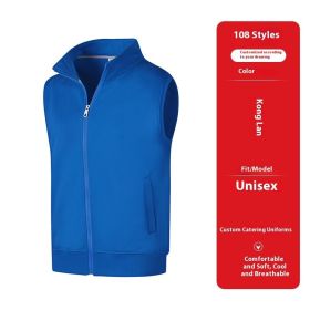 Vest Overalls Printing Net Coffee Catering Supermarket Volunteers (Option: 108 Hole Blue-S)