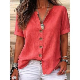 Womens European And American-style Cardigan (Option: Watermelon Red-M)