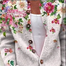 3D Digital Printing Cardigan Knitted Coat (Option: Style1-S)