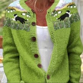 3D Digital Printing Cardigan Knitted Coat (Option: Style3-M)
