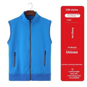 Vest Overalls Printing Net Coffee Catering Supermarket Volunteers (Option: 109 Style Hole Blue-4XL)