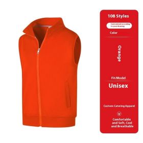 Vest Overalls Printing Net Coffee Catering Supermarket Volunteers (Option: 108 Orange-4XL)