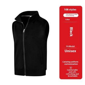 Vest Overalls Printing Net Coffee Catering Supermarket Volunteers (Option: 108 Black-2XL)