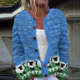 3D Digital Printing Cardigan Knitted Coat (Option: HWJe308ece37-4XL)