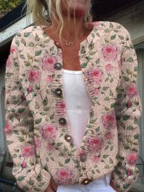 3D Digital Printing Cardigan Knitted Coat (Option: HWJ165956-4XL)