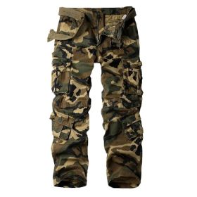 Three-dimensional Pocket Overalls Men's Multi-pocket (Option: Eight Khaki Pocket Camouflage-30)