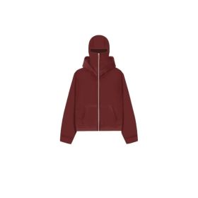 New European And American Autumn Spring Hooded Loose Cardigan Baseball Uniform Men (Option: Wine Red-M)
